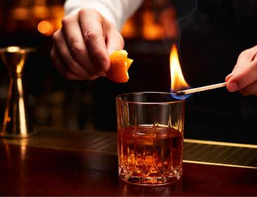 Casca de laranja flamejada